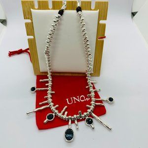 Uno de 50 necklace blue crystal necklace, blue Swarovski drop crystal necklace